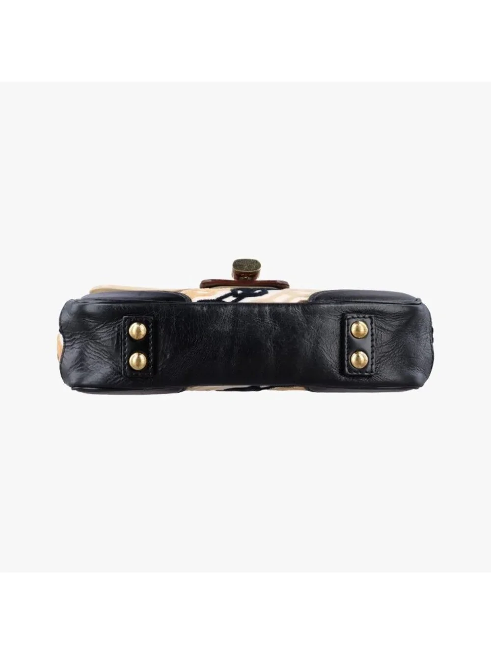 Louis Vuitton Dolly Black White Multicolor Cotton Velvet Shoulder Bag